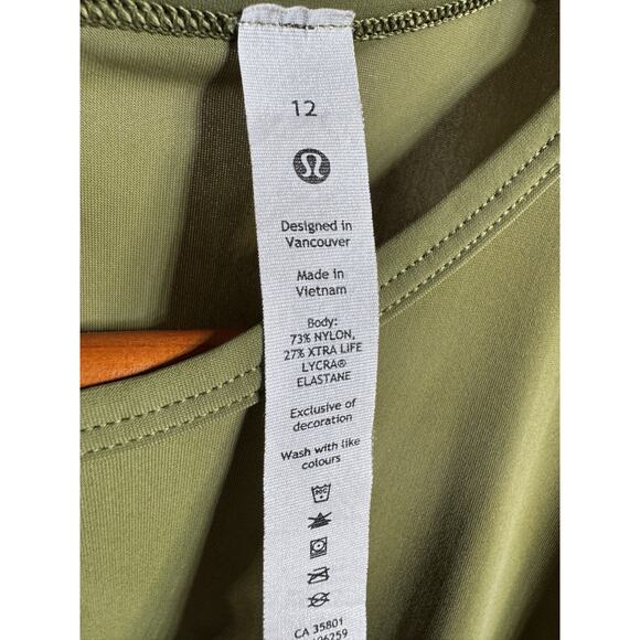 Lululemon Olive Green Romper Size 12 Align-Inspired One-Piece Minimalist Utility - Picture 4 of 8